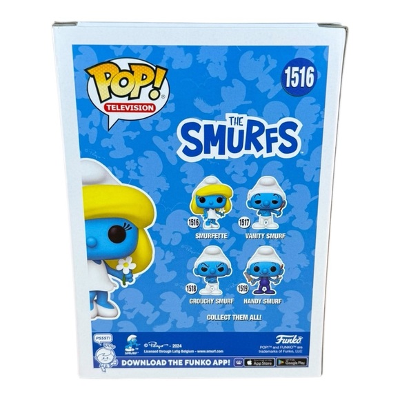 Funko Pop! The Smurfs Smurfette with Flower Vinyl Figure #1516 - Picture 4 of 9
